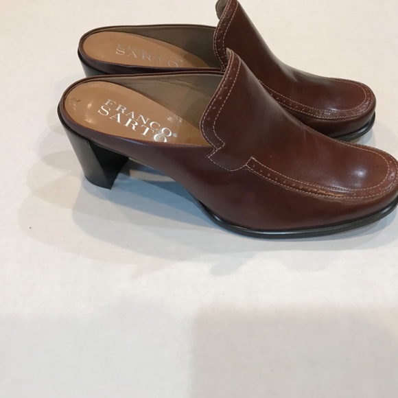 Franco Sarto brown leather mules. - Picture 2 of 5